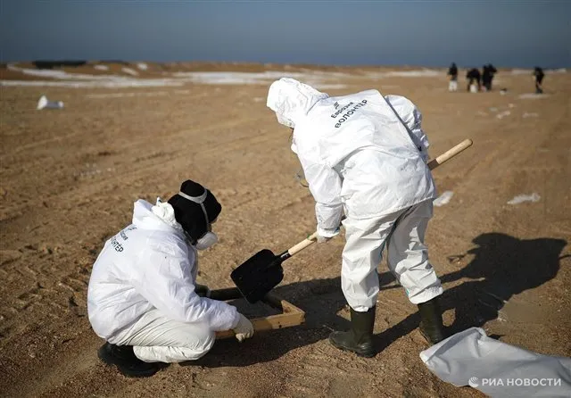 Свыше 850 километров побережья убрали после аварии танкеров в Керченском проливе